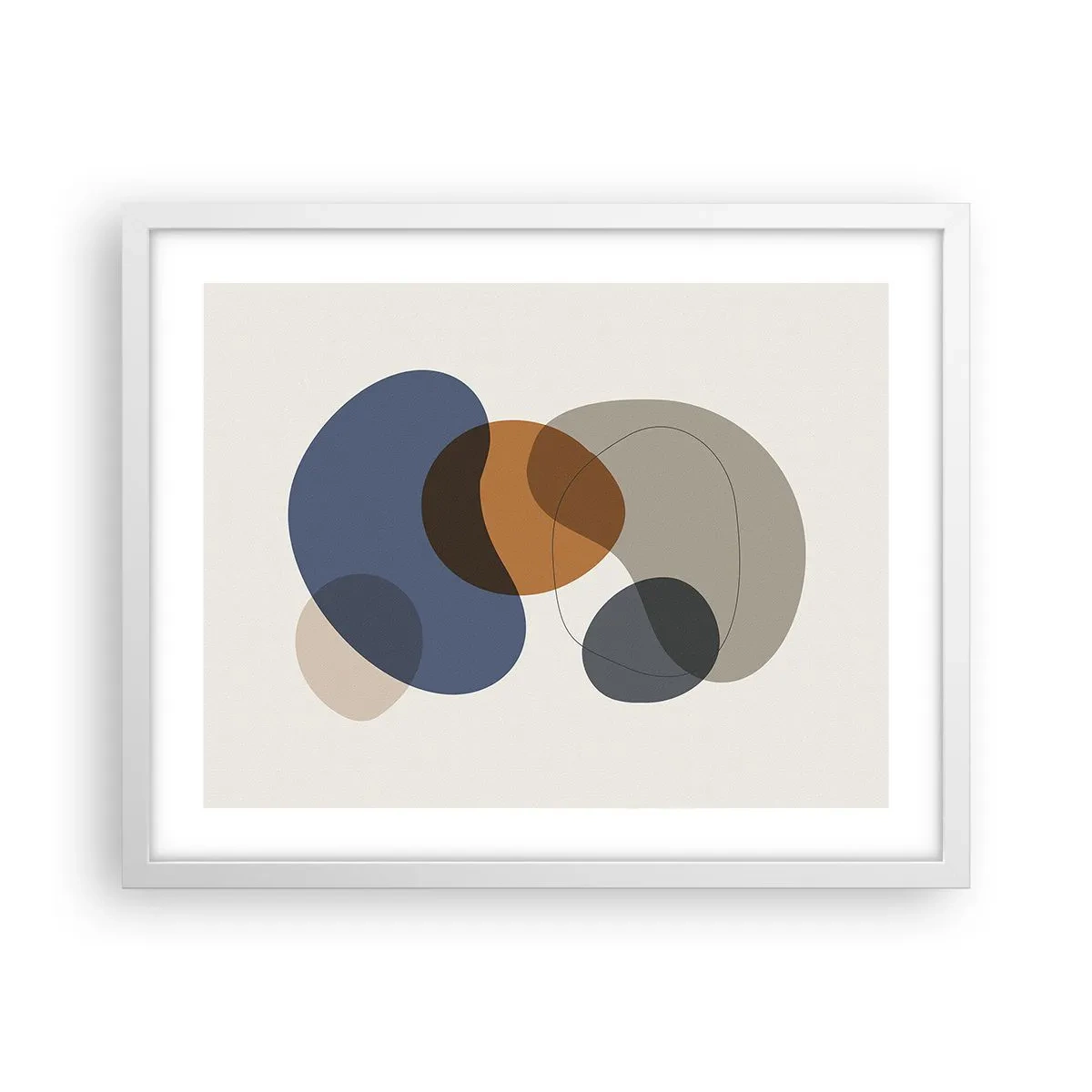 Poster în ramă albă - Picături de culoare - 50x40 cm