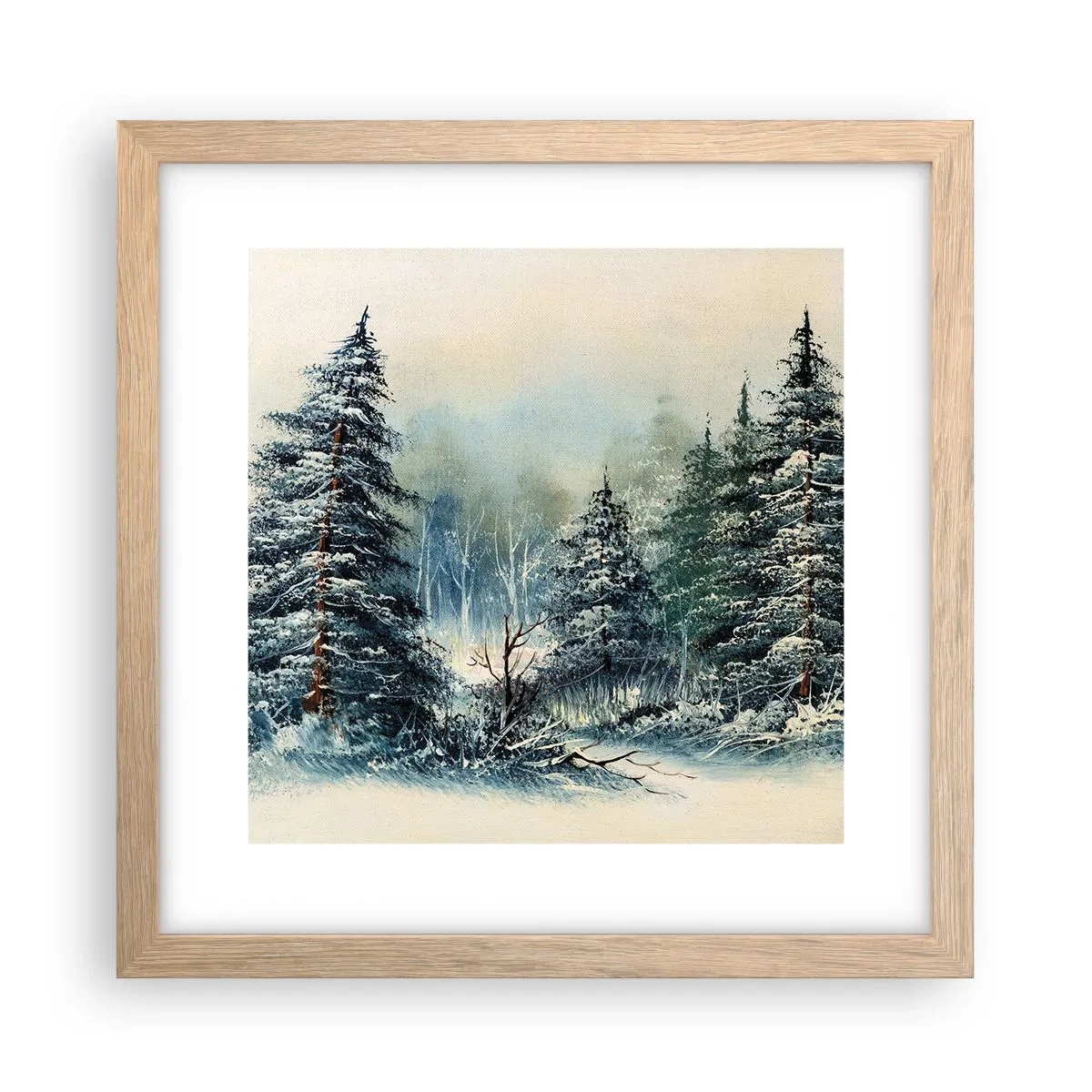 Poster în ramă de stejar deschis - Gata pentru Crăciun - 30x30 cm