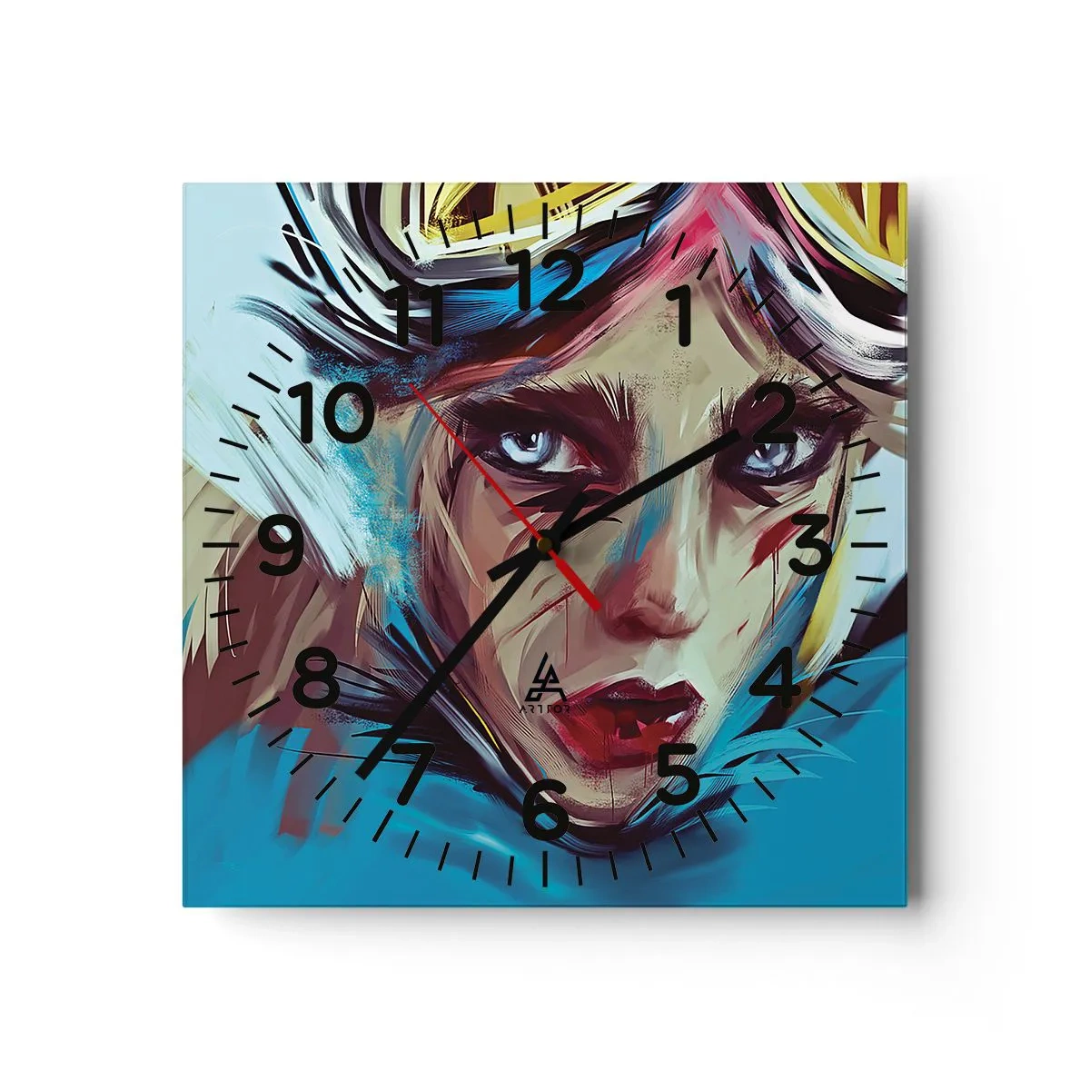 Ceas de perete - Ceas pe sticlă - Războinica de drum - 30x30 cm