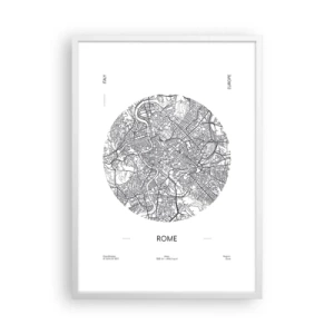Poster în ramă albă - Anatomia Romei - 50x70 cm