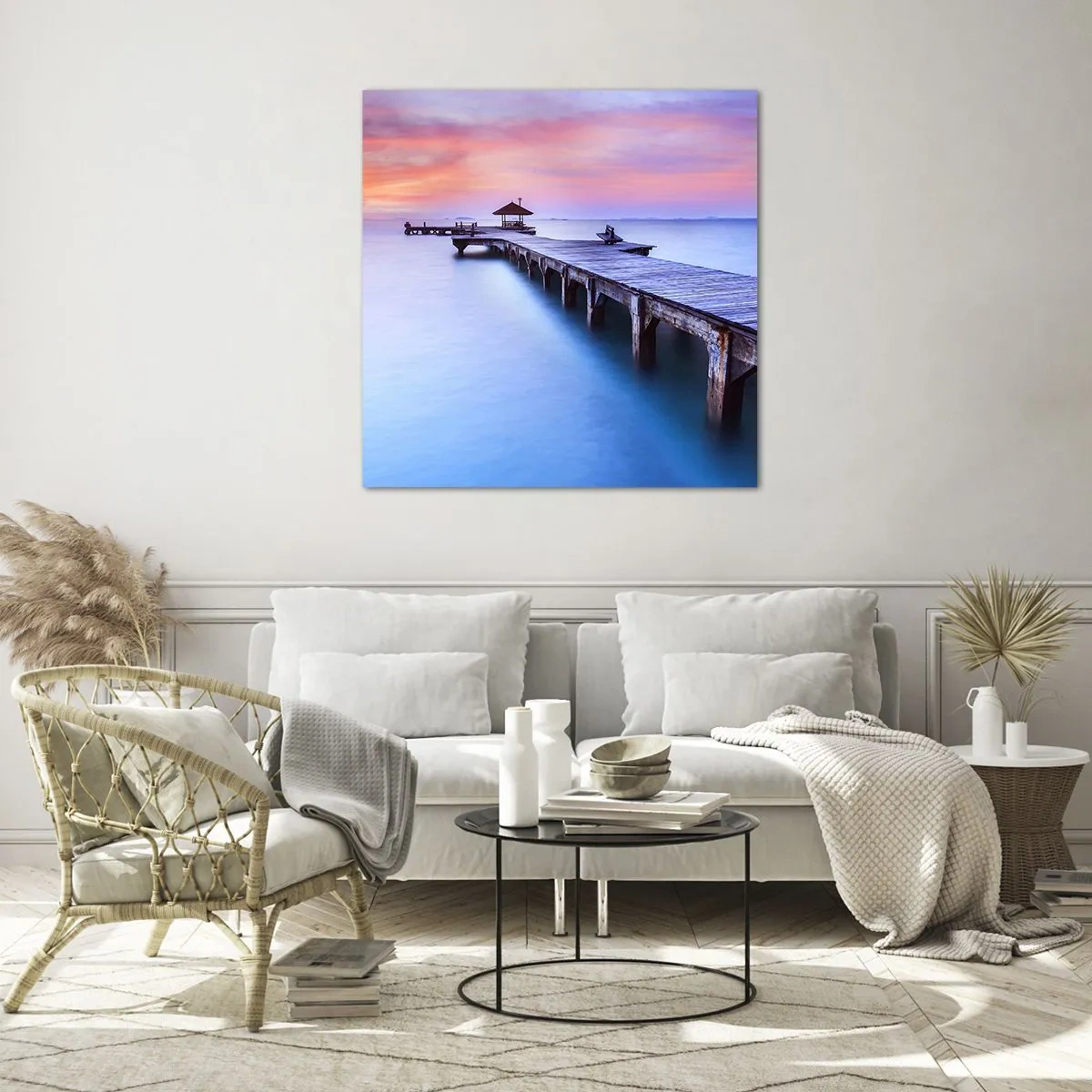 Tablou pe sticlă - Mare de liniște până la orizont - 70x70 cm