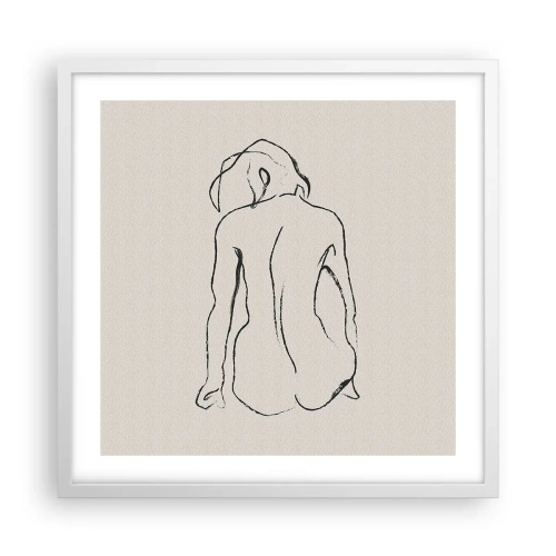 Poster în ramă albă - Nud de fată - 50x50 cm