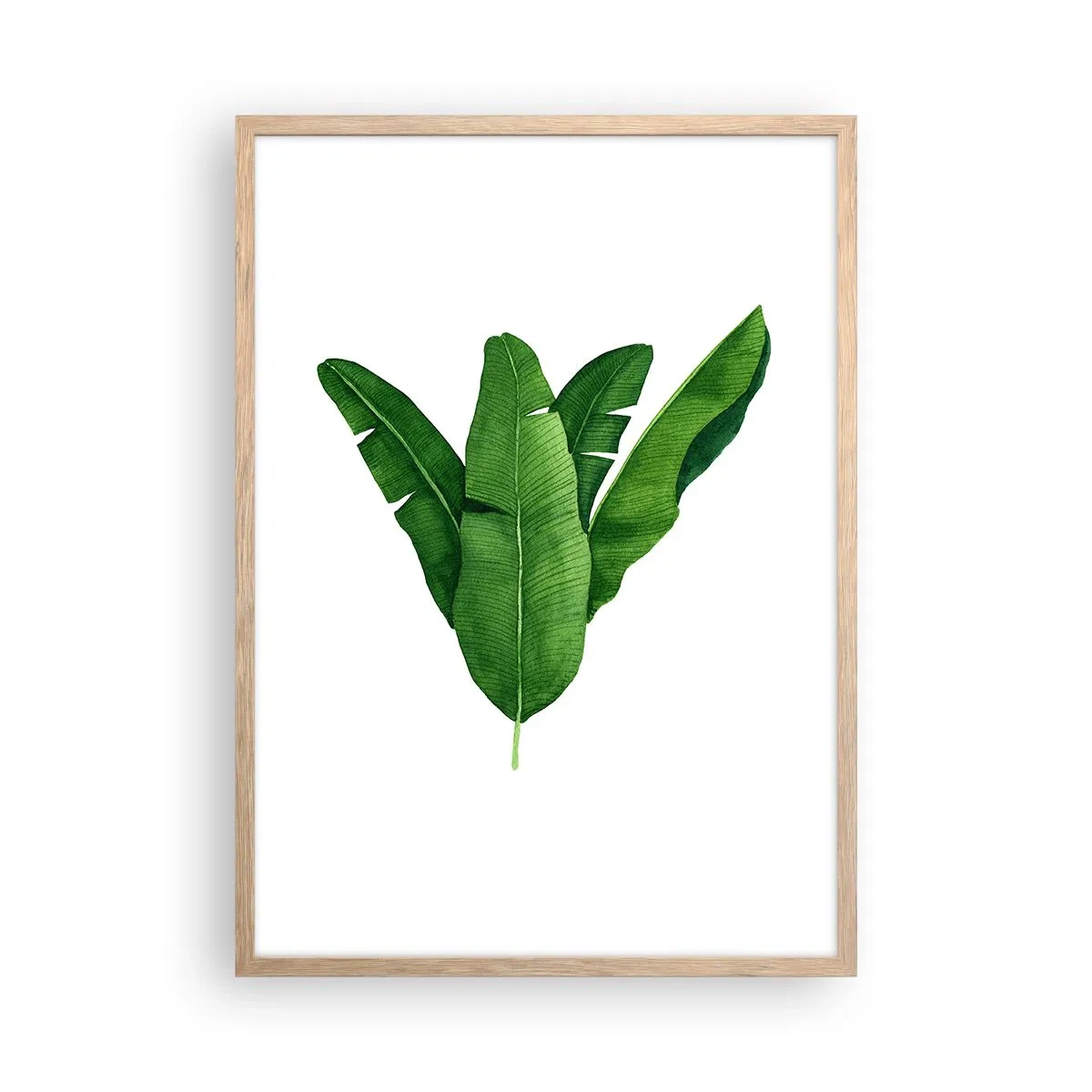 Poster în ramă de stejar deschis - Simetrie verde - 50x70 cm