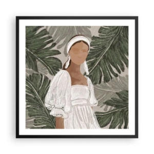Poster în ramă neagră - Portret exotic - 60x60 cm