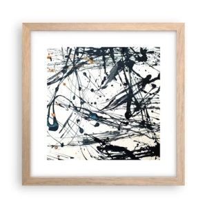 Poster în ramă de stejar deschis - Cu sau fără sens? - 30x30 cm