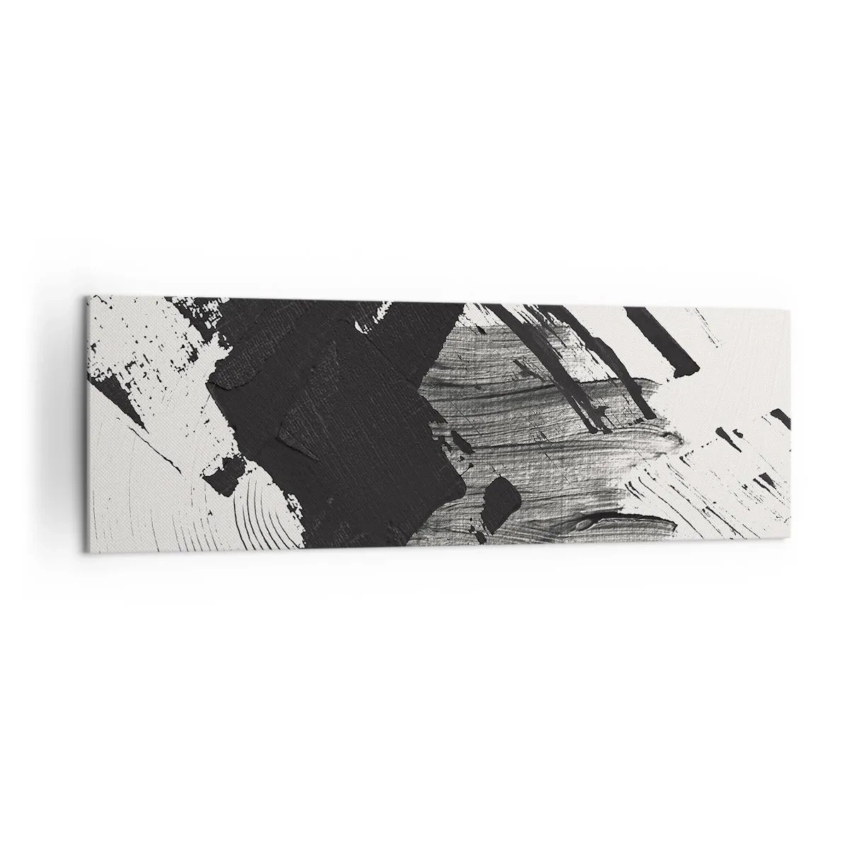 Tablou pe pânză - Abstracție - expresie de negru - 160x50 cm