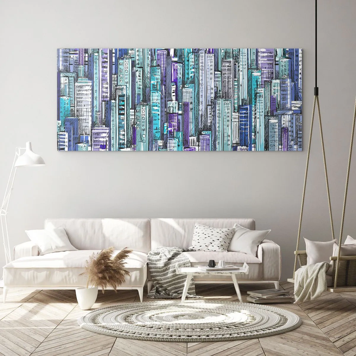 Tablou pe sticlă - Albastru din cer - 160x50 cm