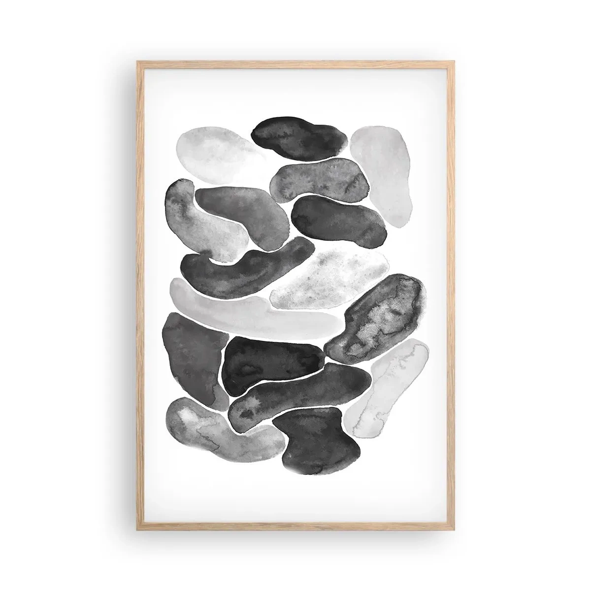 Poster în ramă de stejar deschis - Abstracție pietroasă - 61x91 cm