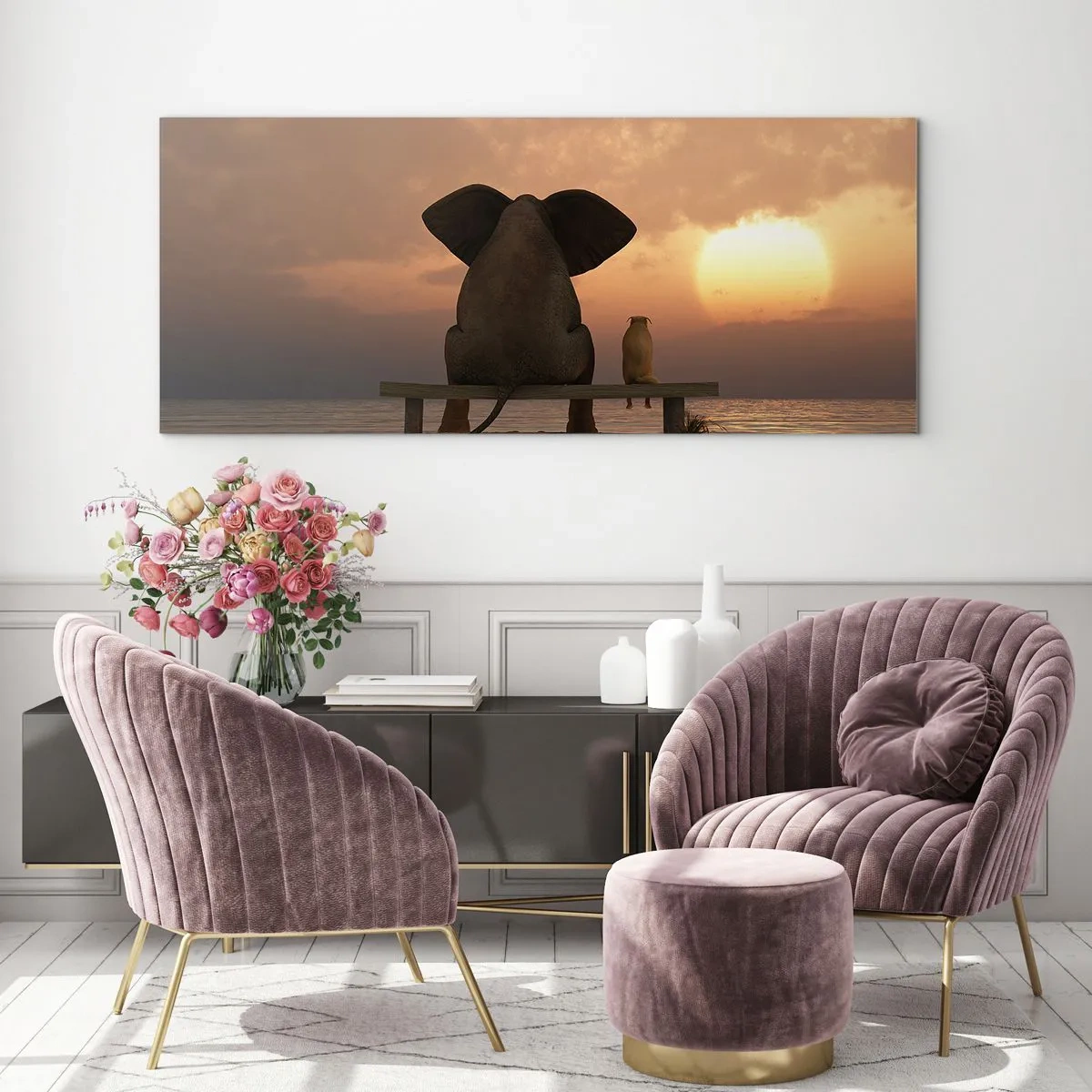 Tablou pe sticlă - Este bine să tăcem împreună - 90x30 cm