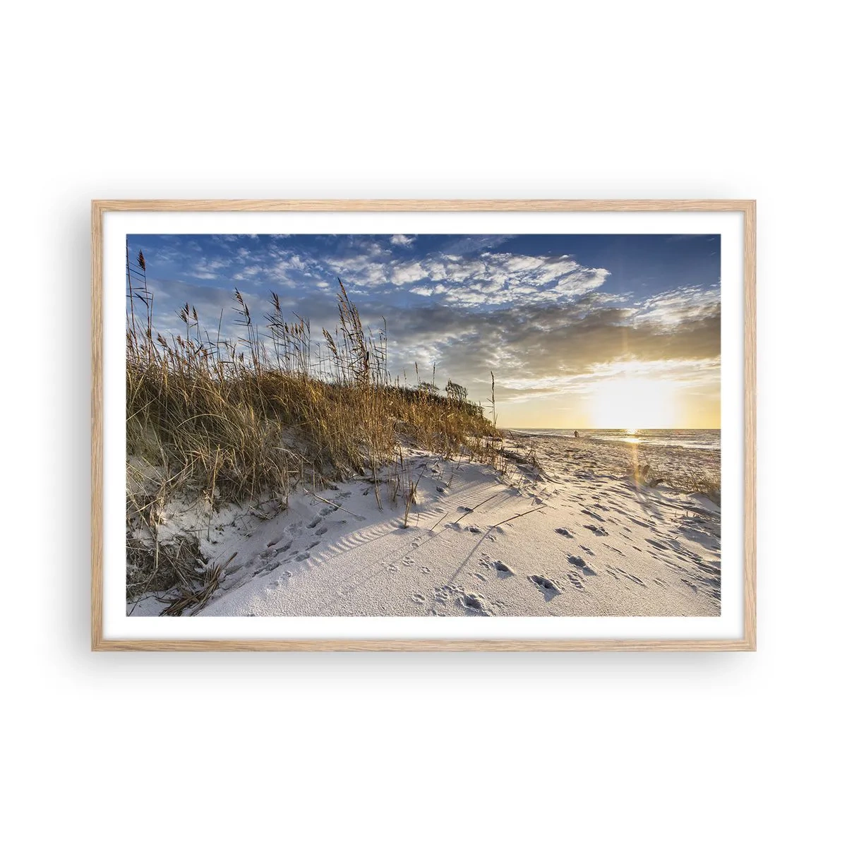 Poster în ramă de stejar deschis - Invitație la o plimbare - 91x61 cm