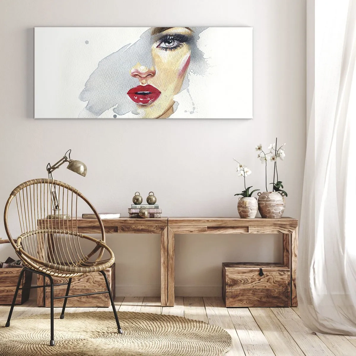Tablou pe pânză - Reflecție într-o picătură de apă - 100x40 cm