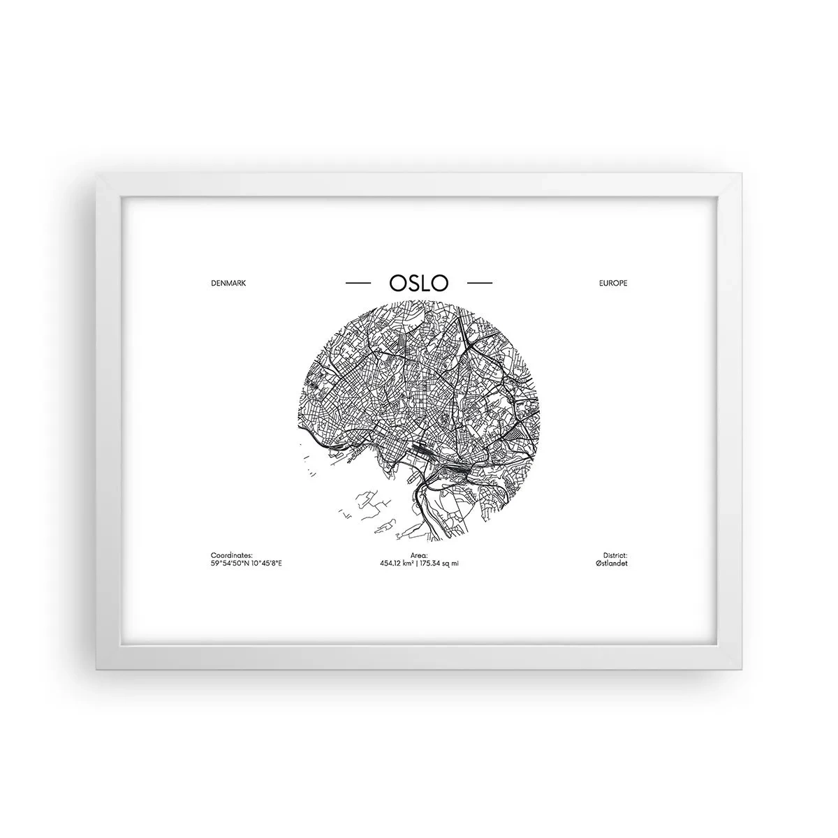 Poster în ramă albă - Anatomia Oslo - 40x30 cm