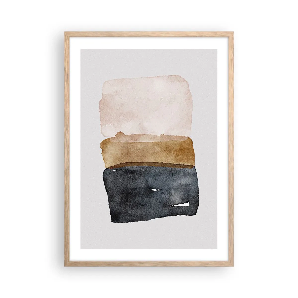 Poster în ramă de stejar deschis - Compoziția culorilor pământului - 50x70 cm