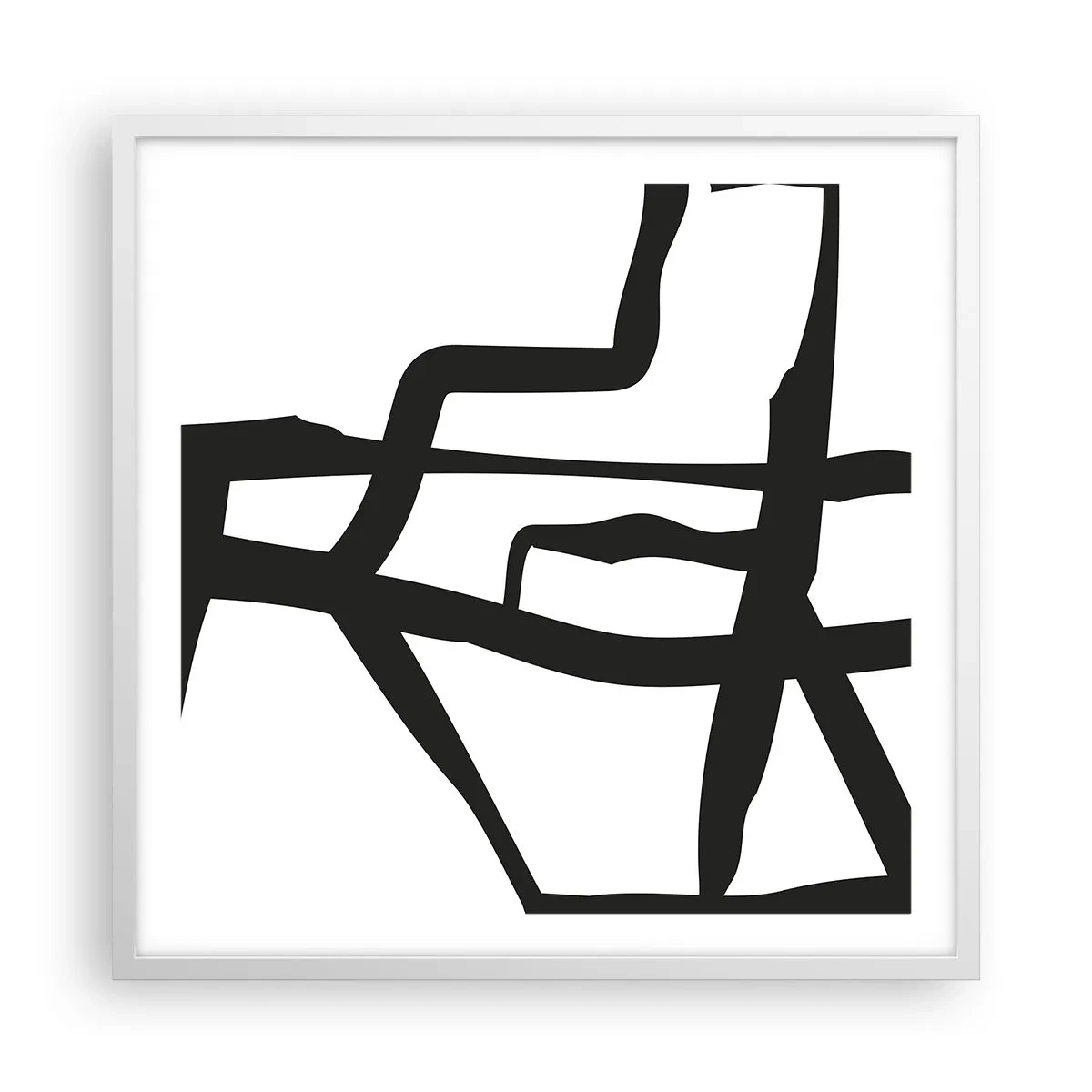Poster în ramă albă - Construcție în alb și negru - 60x60 cm