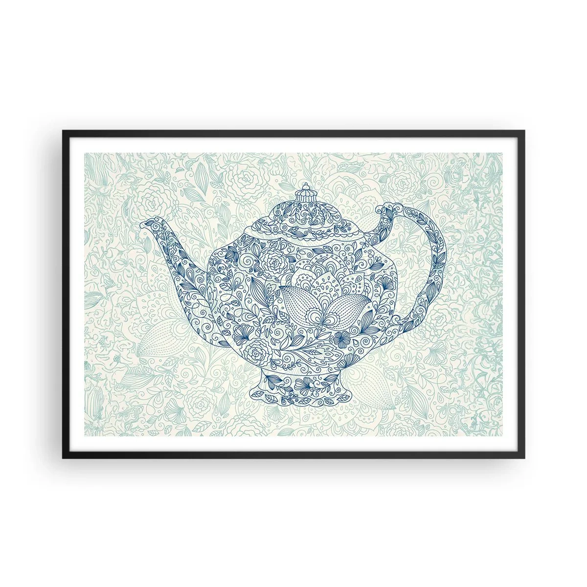 Poster în ramă neagră - Farmecul ceaiului - 100x70 cm