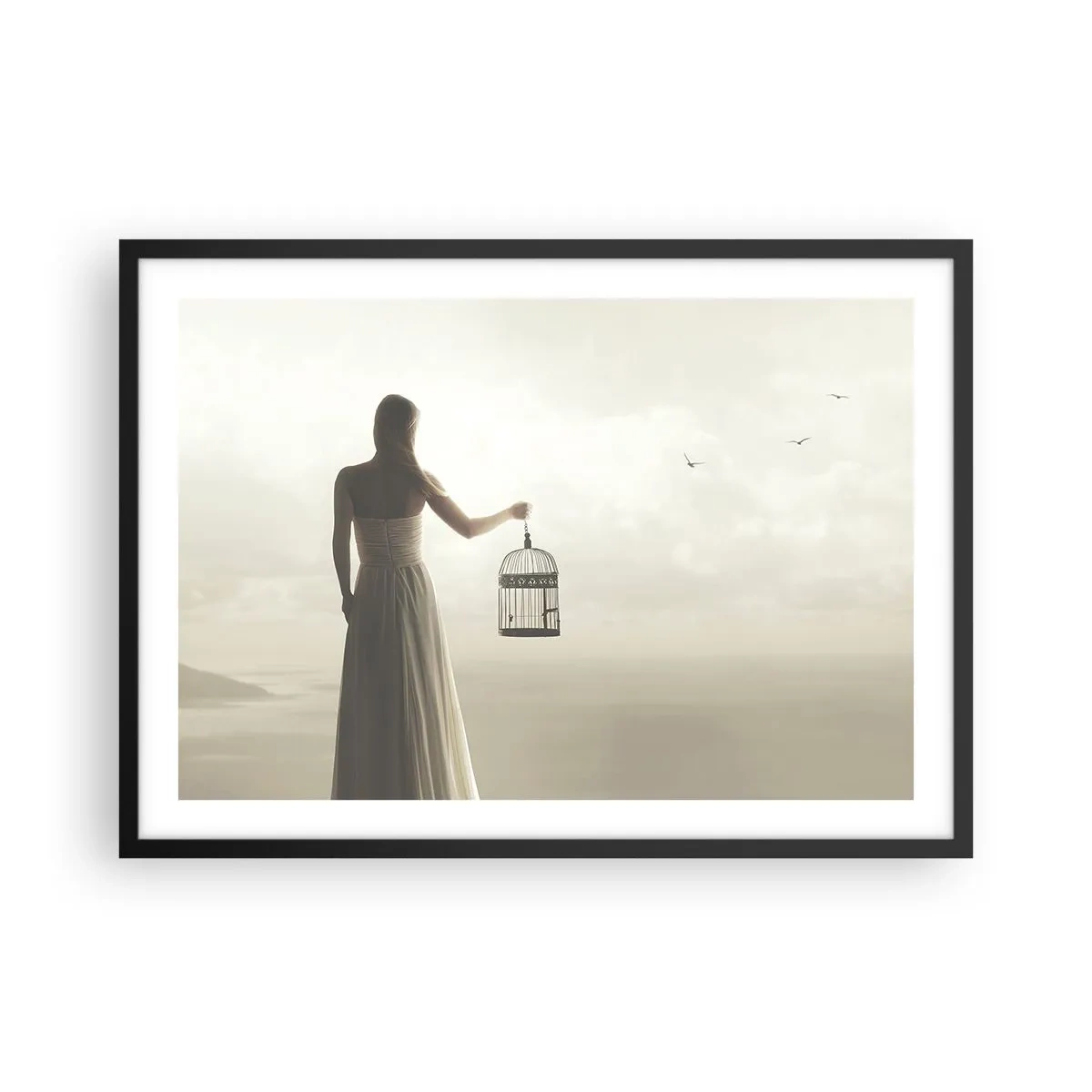 Poster în ramă neagră - Fii liberă - 70x50 cm