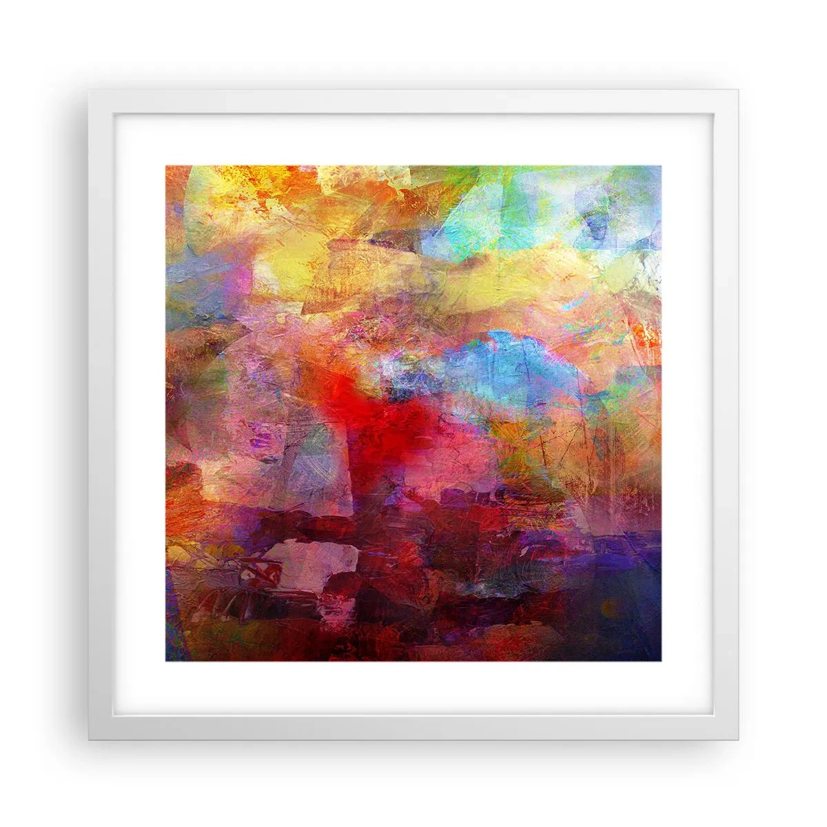 Poster în ramă albă - O privire în interiorul curcubeului - 40x40 cm