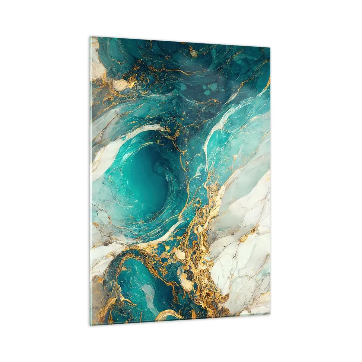 Tablou pe sticlă - Compoziție cu vene aurii - 50x70 cm