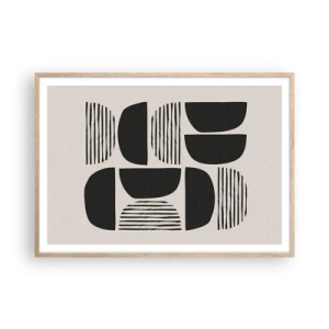 Poster în ramă de stejar deschis - Jumătăți necomplete - 100x70 cm