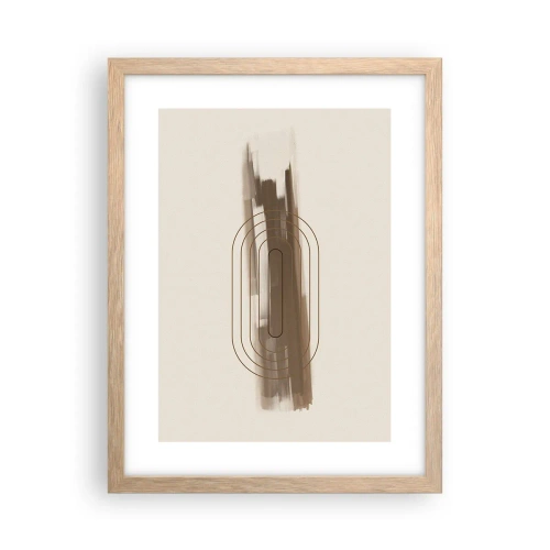 Poster în ramă de stejar deschis - O adiere de gri - 30x40 cm