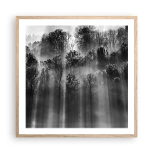Poster în ramă de stejar deschis - În fluxuri de lumină - 60x60 cm