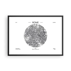 Poster în ramă neagră - Anatomia Romei - 70x50 cm