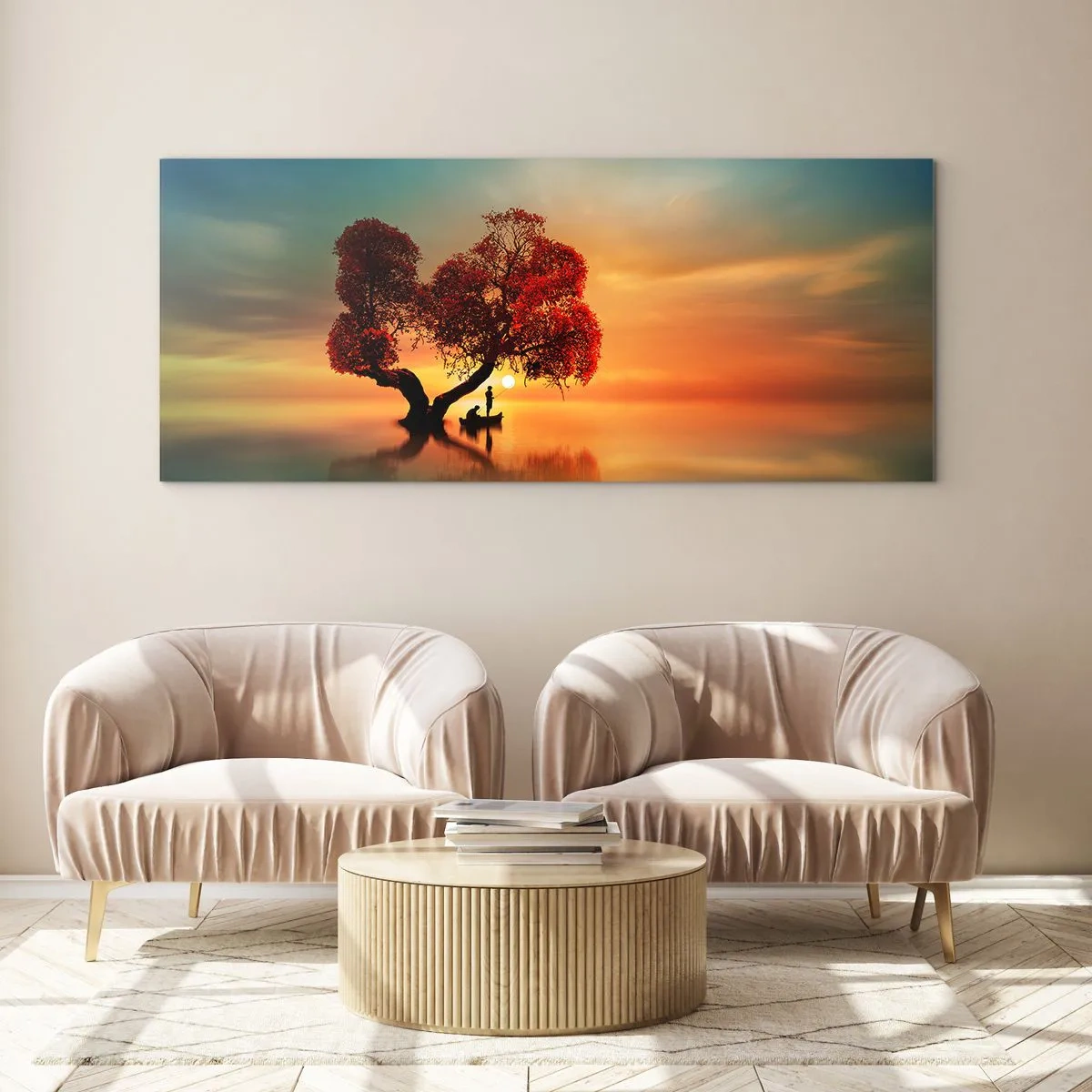 Tablou pe sticlă - Lume îndepărtată și tăcută - 140x50 cm