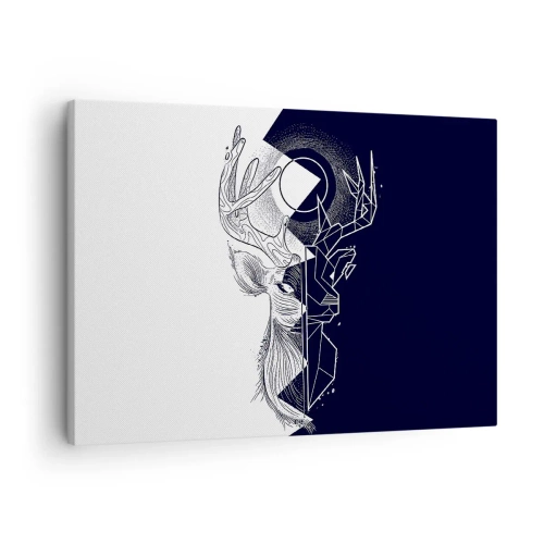 Tablou pe pânză Canvas - Geometrie și natură într-o compoziție simbolică - 70x50cm - Lupta și unitatea contrariilor - Decorațiune modernă pentru perete pentru living și dormitor ARTTOR