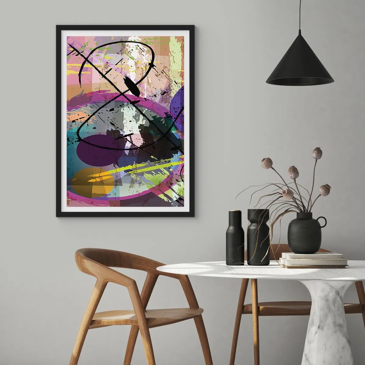 Poster în ramă neagră - Poate fi drept sau de jur împrejur - 61x91 cm