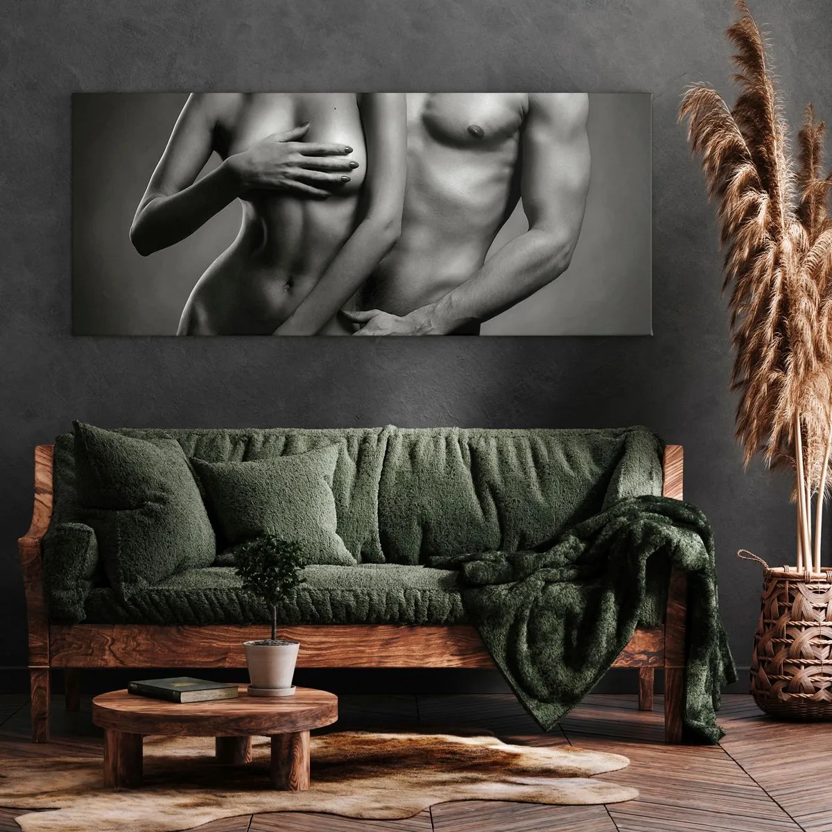 Tablou pe pânză - Adam și Eva - 100x40 cm