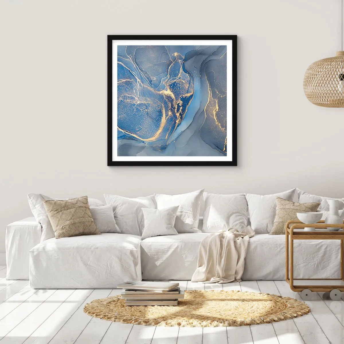 Poster în ramă neagră - Praf de aur - 60x60 cm