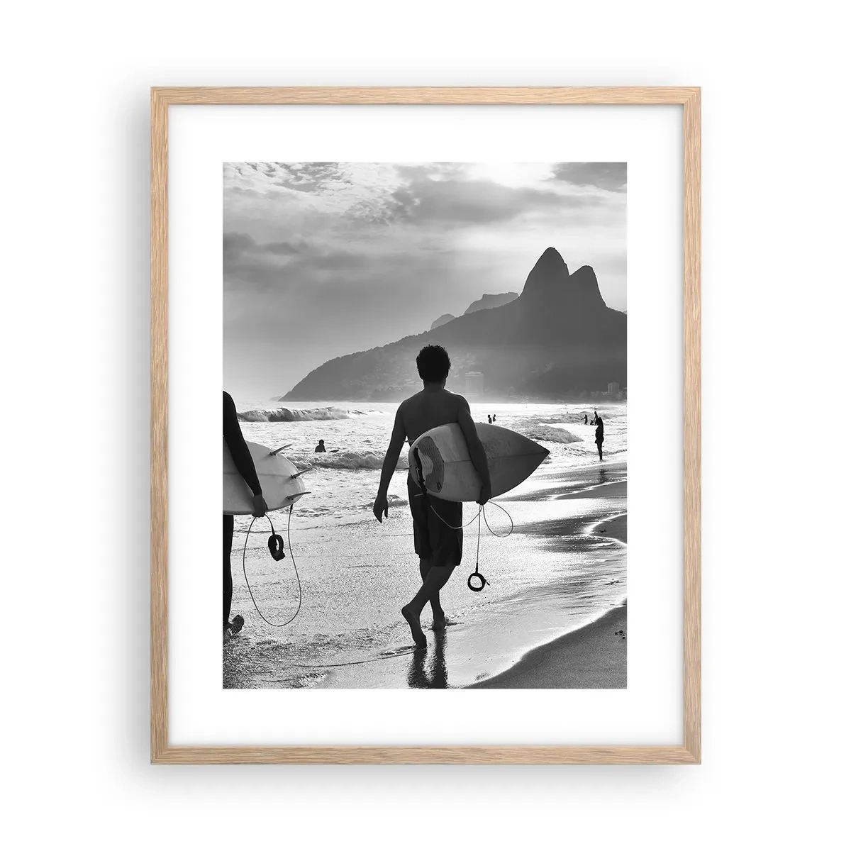 Poster în ramă de stejar deschis - Samba pentru un val - 40x50 cm