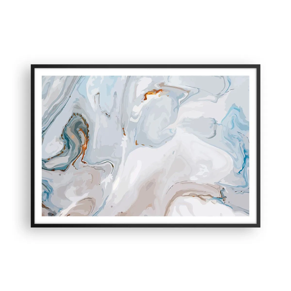 Poster în ramă neagră - Albul ridicat - 100x70 cm