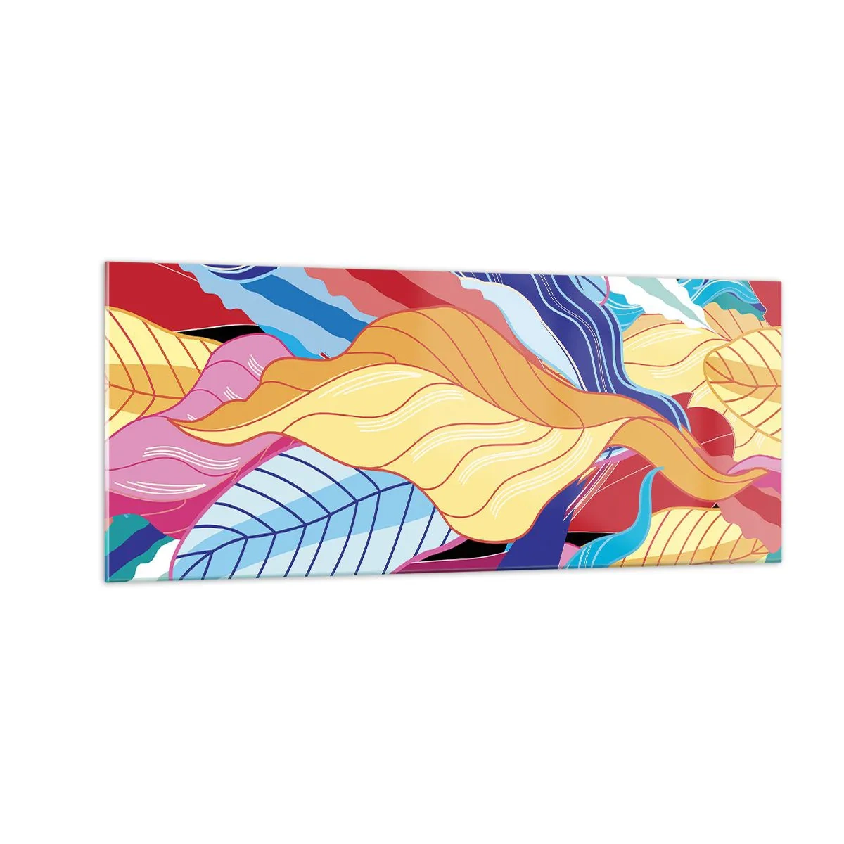 Tablou pe sticlă - O dezordine colorată - 100x40 cm