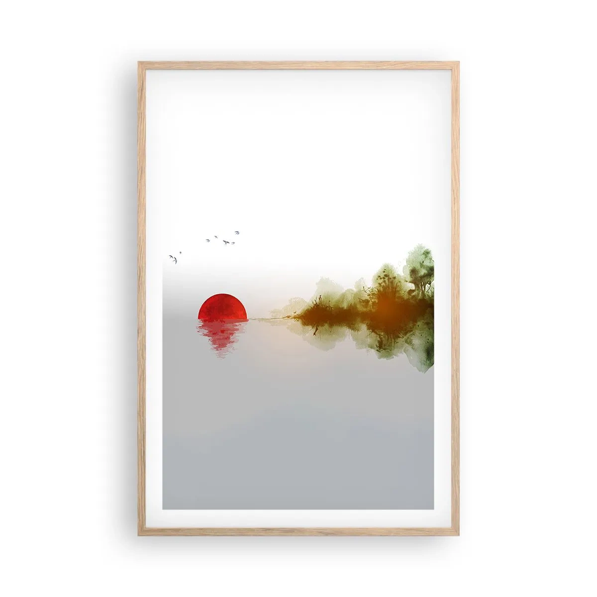 Poster în ramă de stejar deschis - Promisiune de liniște - 61x91 cm