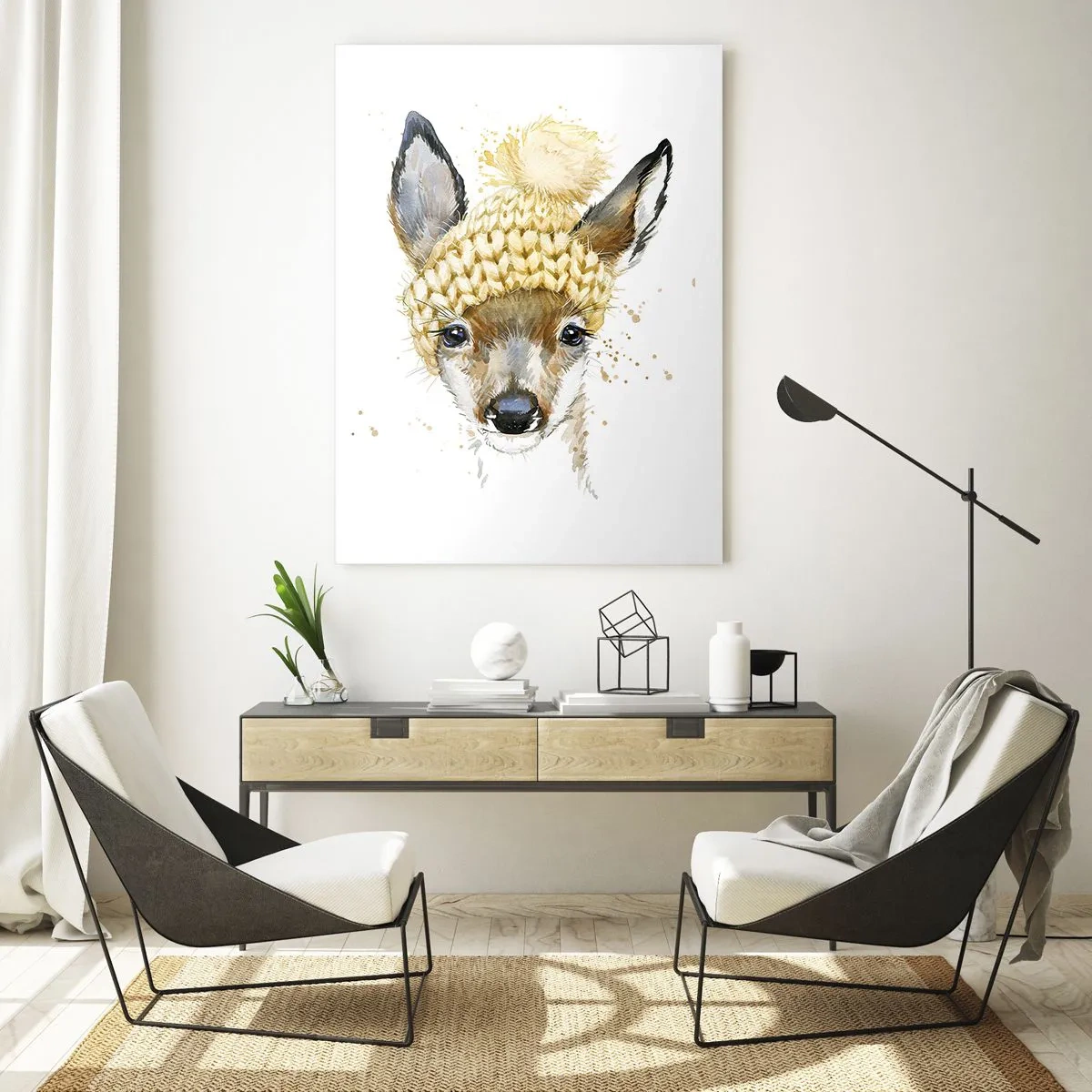 Tablou pe sticlă - Pentru iarnă într-o pădure înzăpezită - 70x100 cm