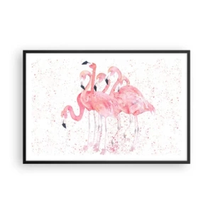 Poster în ramă neagră - Ansamblul roz - 91x61 cm