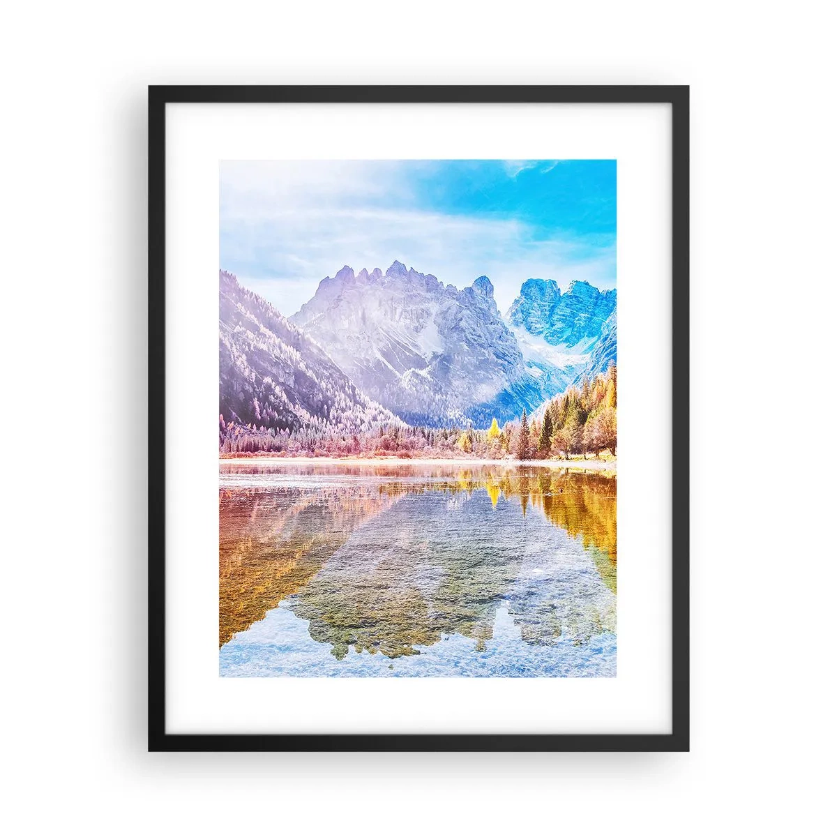 Poster în ramă neagră - Iar în munți începe toamna - 40x50 cm