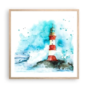 Poster în ramă de stejar deschis - Unitatea forțelor naturii - 60x60 cm