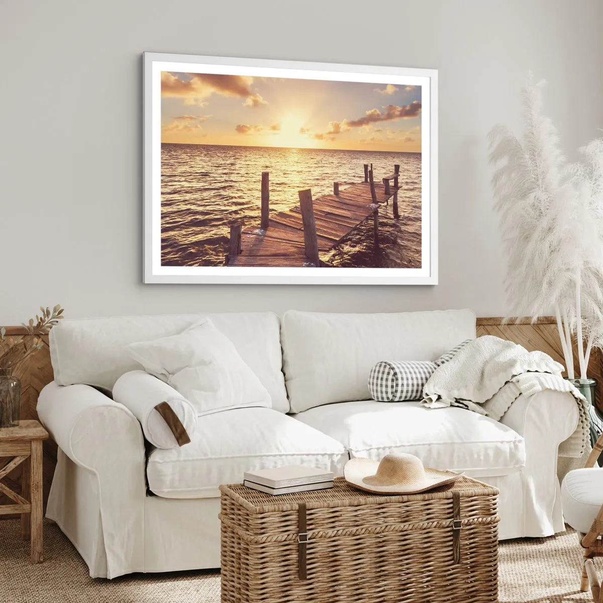 Poster în ramă albă - Tărâmul de aur al blândeții - 40x30 cm