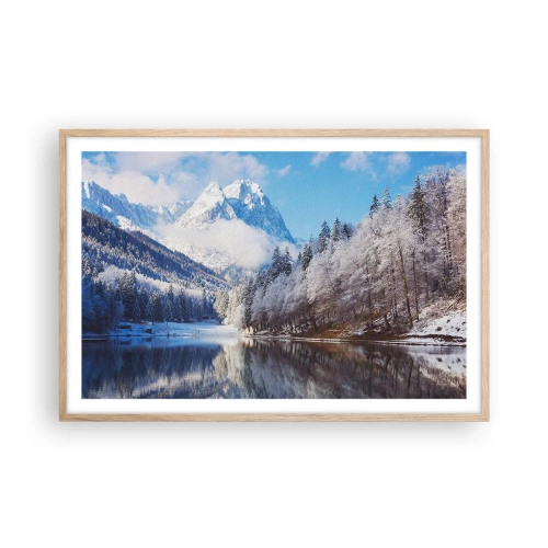Poster în ramă de stejar deschis - Veghe de zăpadă - 91x61 cm