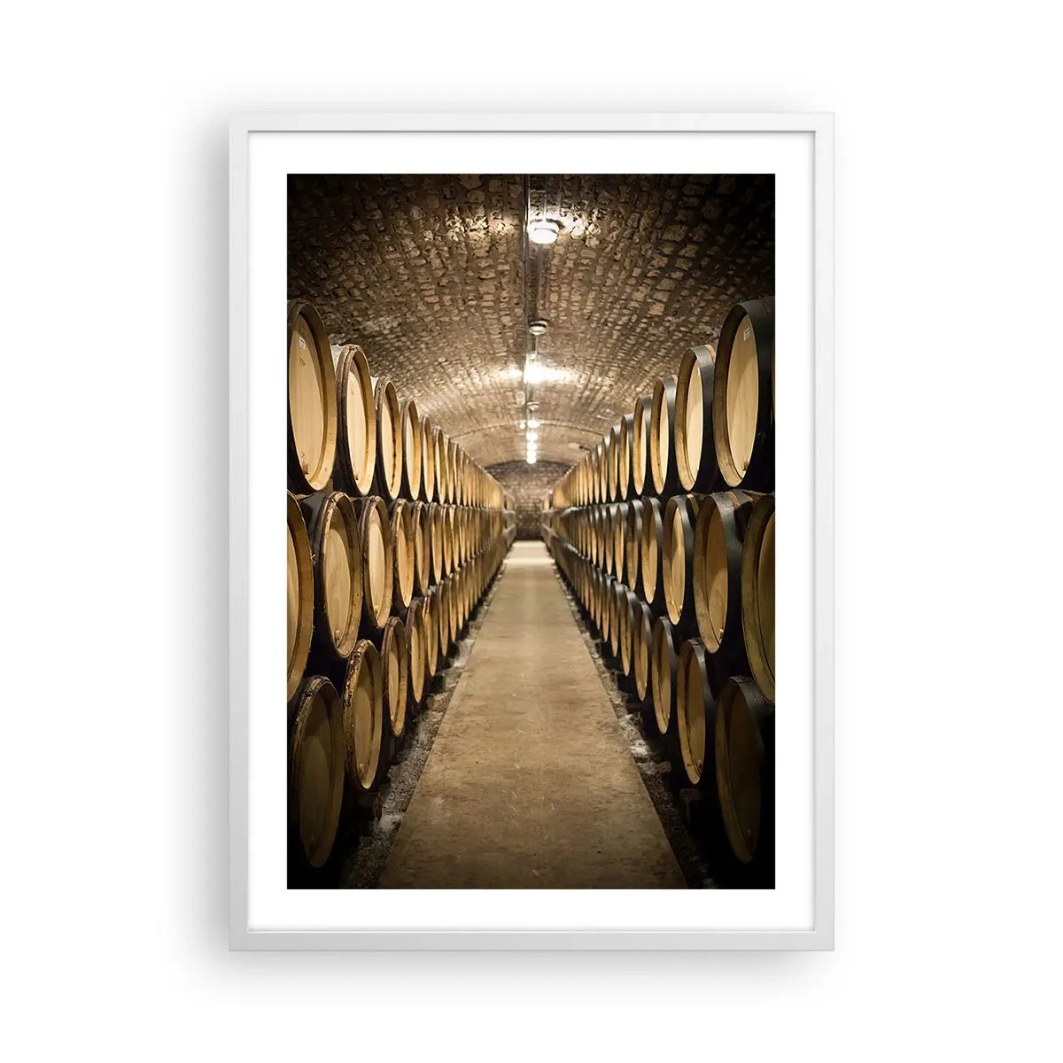 Poster în ramă albă - În pivniță de vin - 50x70 cm
