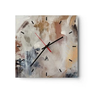 Ceas de perete - Ceas pe sticlă - Abstracție cețoasă - 40x40 cm