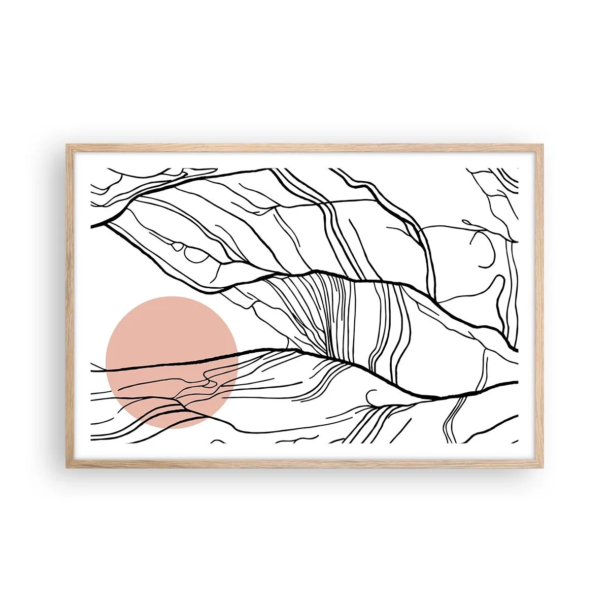 Poster în ramă de stejar deschis - Într-o rețea de crengi - 91x61 cm