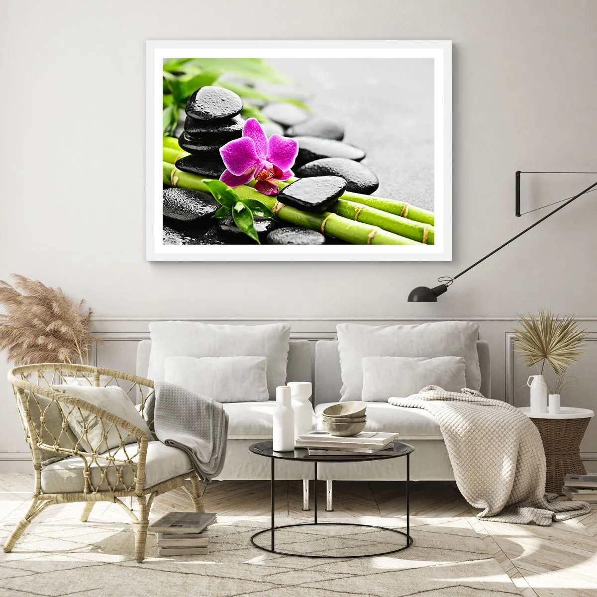 Poster în ramă albă - Într-un echilibru pașnic - 70x50 cm