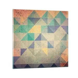 Tablou pe sticlă - Republica triunghiurilor - 60x60 cm