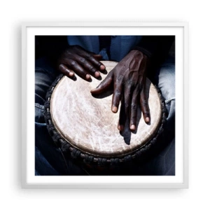 Poster în ramă albă - Trăiește în ritmul tău - 60x60 cm