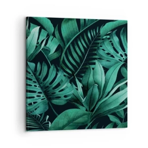 Tablou pe pânză - Profunzimea verdelui tropical - 60x60 cm