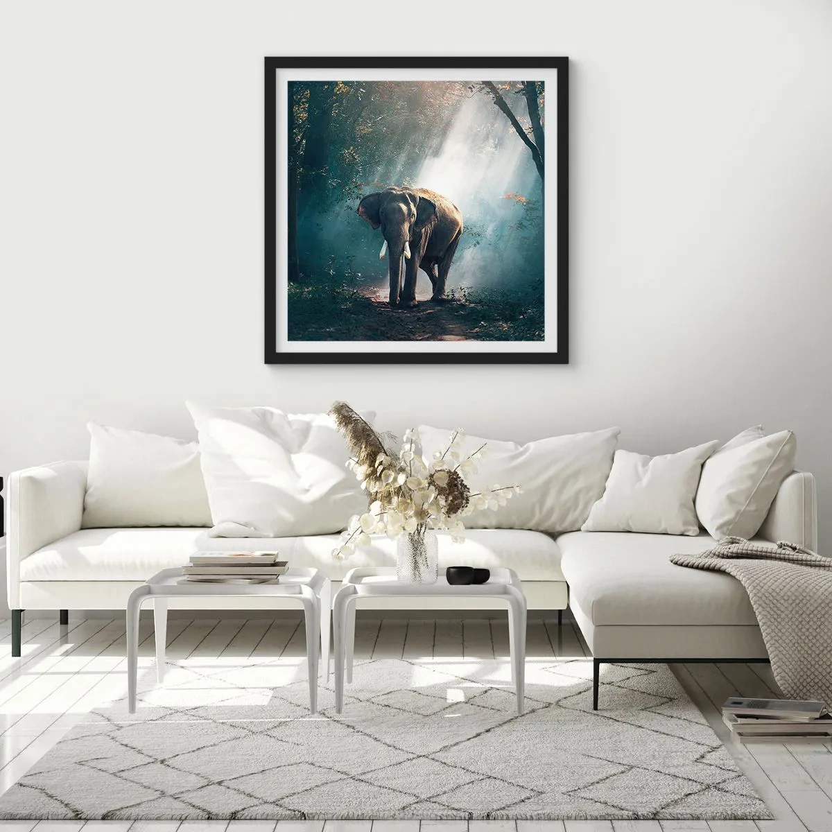 Poster în ramă neagră - O plimbare liniștită - 50x50 cm