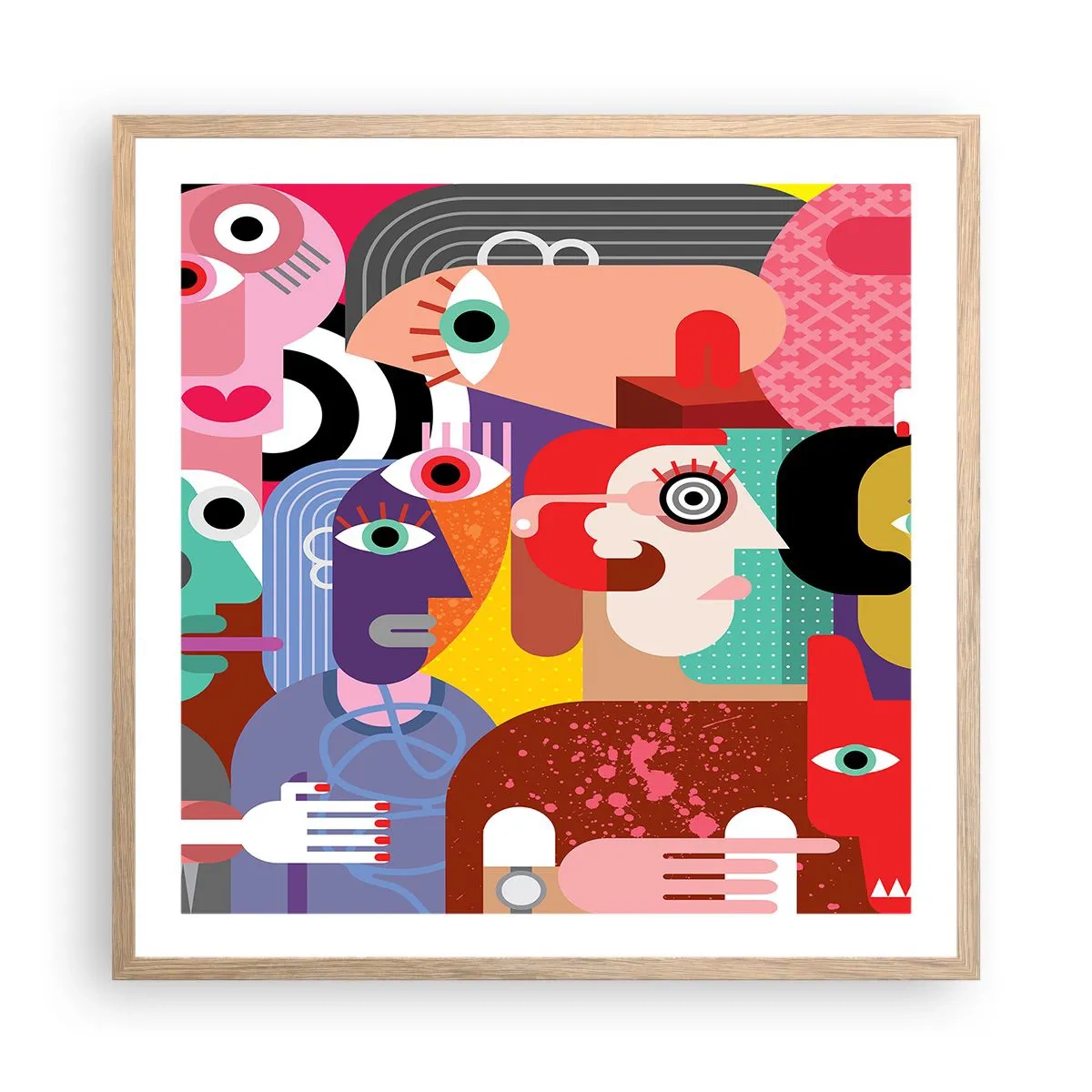 Poster în ramă de stejar deschis - Am venit de la domnul Picasso - 60x60 cm